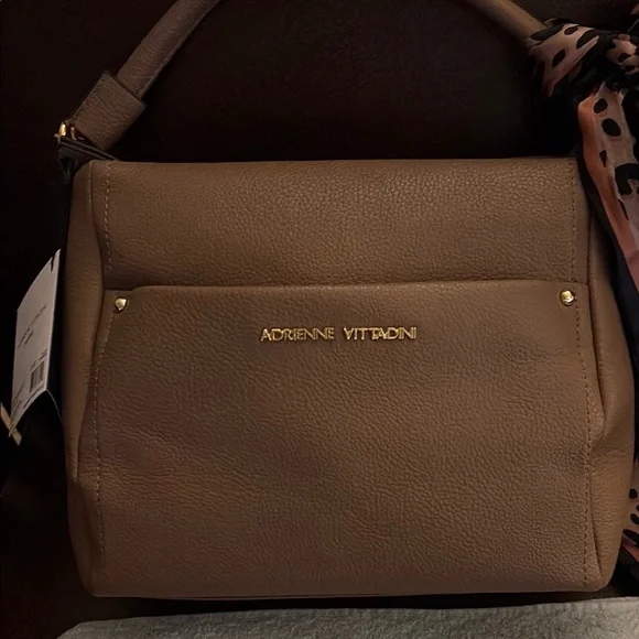 Adrienne Vittadini Tan Shoulder Bag with Sleek Design - Picture 1 of 2